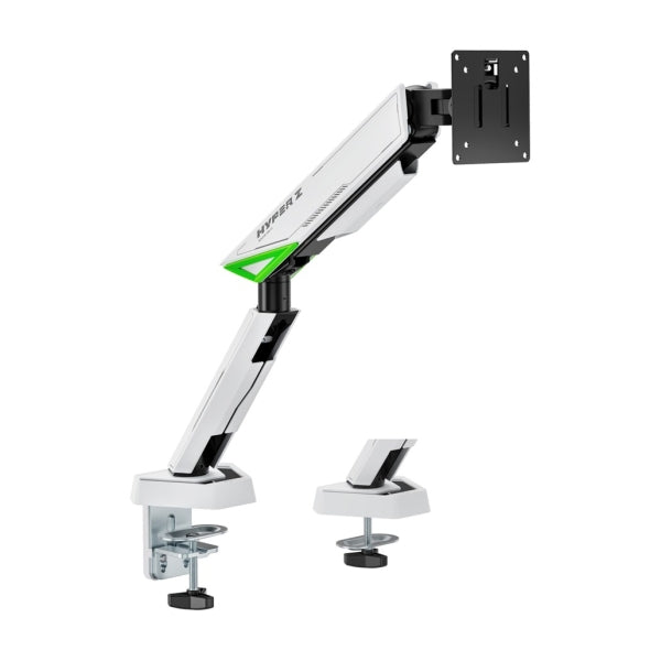 Aisens Soporte de Mesa Gaming Contrapeso Giratorio e Inclinable Para Monitor-TV 16kg - 3 Pivotes - 1 Brazo- 17"-49" - Color Blanco