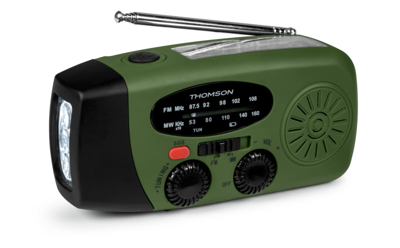 Thomson RT260 Radio - Linterna de Emergencia - Funcion Powerbank - Color Verde