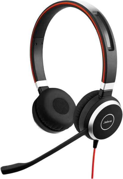 Jabra Evolve 40 MS Auriculares con Microfono USB/3.5mm - Cancelacion Pasiva de Ruido - Diadema Ajustable - Controles en Cable - Color Negro