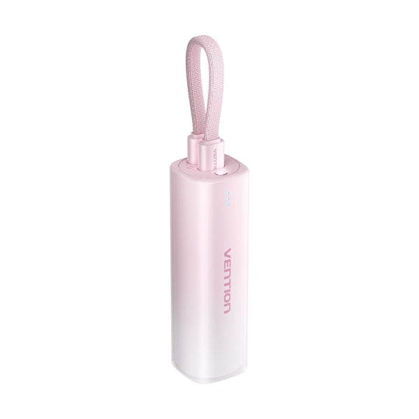 Vention PowerBank 5000mAh - USB-C, Lightning - Carga Rapida 20W - Color Rosa