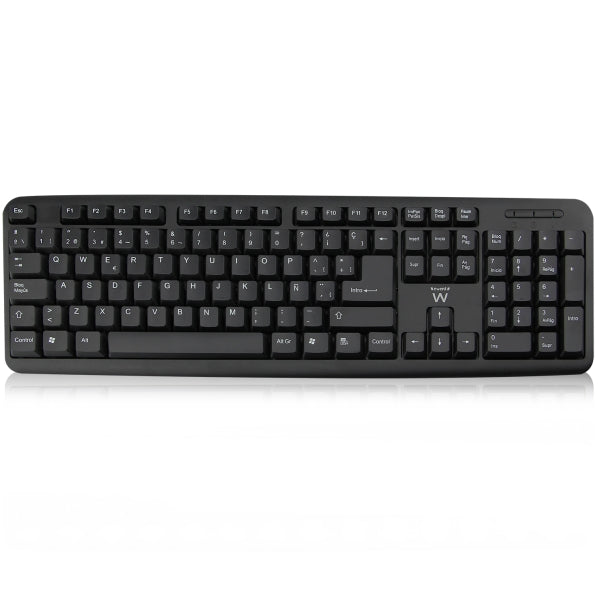 Ewent Teclado con Cable - Diseño Slim - Cable USB-A de 1.35m - Color Negro
