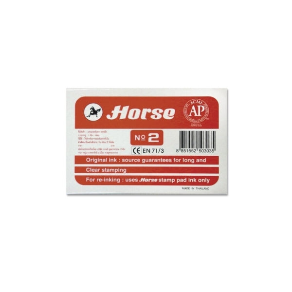 Horse Tampon Metalico Nº2 - Facil de Recargar - Resistente y Duradero - Color Rojo