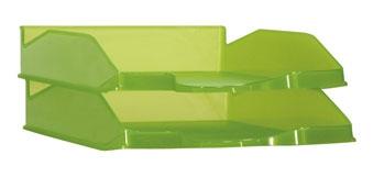 ARCHIVO 2000 BANDEJA ARCHIVO 2000 APILABLE EN 3 POSICIONES FONDO LISO FORMATO DIN A4 Y FOLIO 345X255X60 MM KIWI TRASLÚCIDO