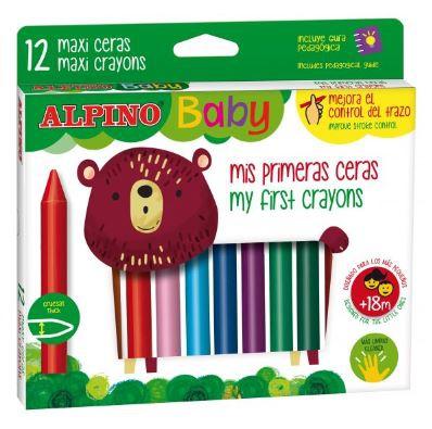 ALPINO CERAS MIS PRIMERAS CERAS BABY GRUESAS MÁS LIMPIAS ESTUCHE DE 12 C/SURTIDOS