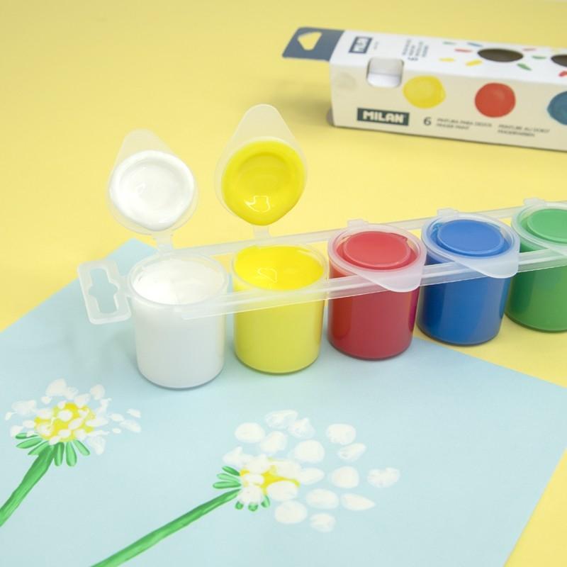 MILAN PINTURA DEDOS BOTE 25ML ESTUCHE 6 UD C/SURTIDO BÁSICO