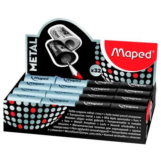 MAPED AFILALÁPICES SATELLITE 1 AGUJERO PLATA/NEGRO SURTIDOS EXPOSITOR 32U