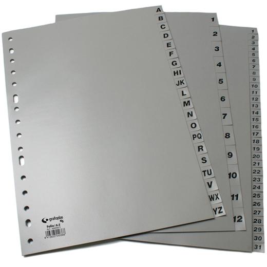 GRAFOPLÁS JUEGO DE ABECEDARIO FOLIO 16 TALADROS PP OPACO GRIS