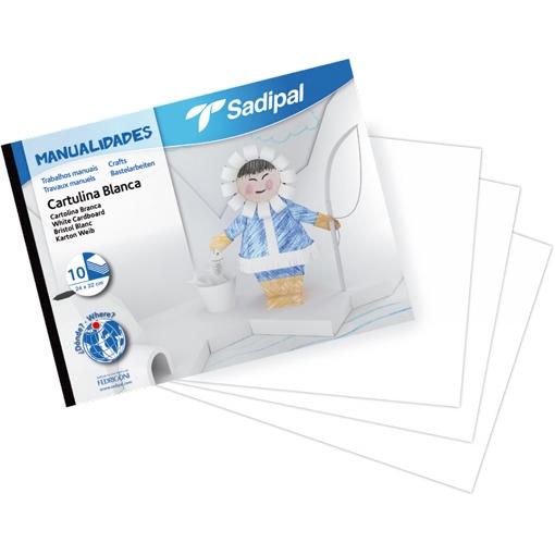 SADIPAL BLOC DE CARTULINA COLOR 32X24CM PARA MANUALIDADES 10H BLANCO