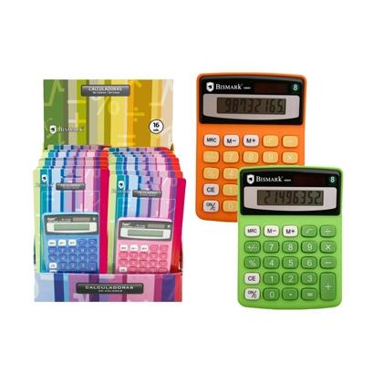 BISMARK CALCULADORA 8 DIGITOS COLORES SURTIDOS