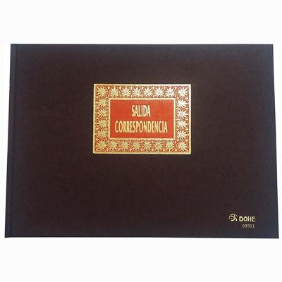 DOHE LIBRO SALIDA CORRESPONDENCIA 100H FOLIO APAISADO 100GR COSIDO HILO VEGETAL BURDEOS