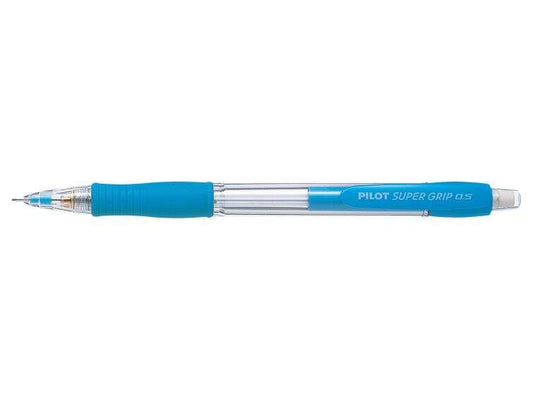 Pilot Portaminas SuperGrip H185 - Trazo 0.5mm - Mina HB - Cuerpo Azul Claro - Cantidad: 12