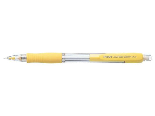 Pilot Portaminas SuperGrip H185 - Trazo 0.5mm - Mina HB - Cuerpo Amarillo - Cantidad: 12