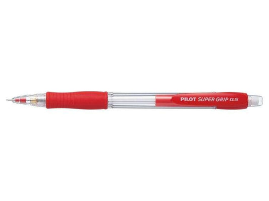 Pilot Portaminas SuperGrip H185 - Trazo 0.5mm - Mina HB - Cuerpo Rojo - Cantidad: 12