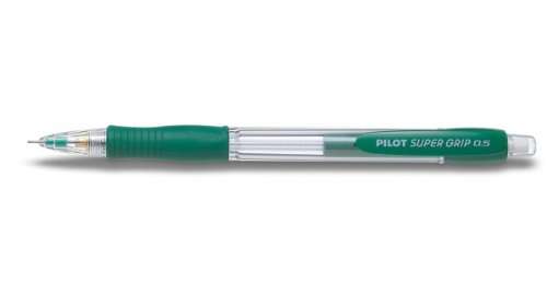 Pilot Portaminas SuperGrip H185 - Trazo 0.5mm - Mina HB - Cuerpo Verde - Cantidad: 12