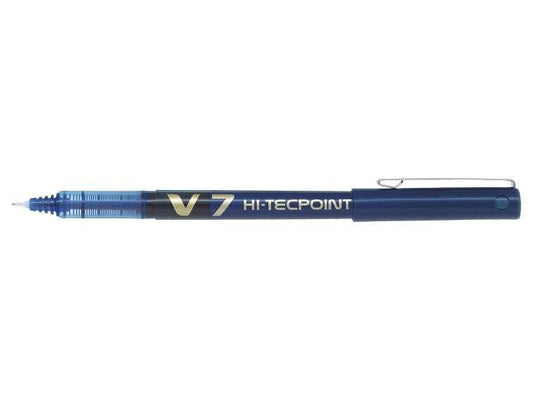Pilot Boligrafo de Tinta Liquida V7 HI-Tecpoint Rollerball - Punta Fina de Aguja 0.7mm - Trazo 0.5mm - Color Azul - Cantidad: 12