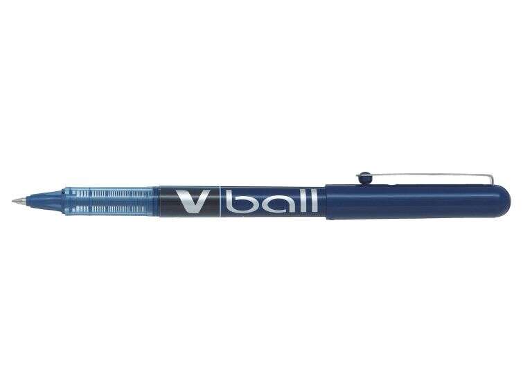Pilot Boligrafo de Tinta Liquida V Ball 05 Rollerball - Punta de Bola Redonda 0.5mm - Trazo 0.3mm - Color Azul - Cantidad: 12