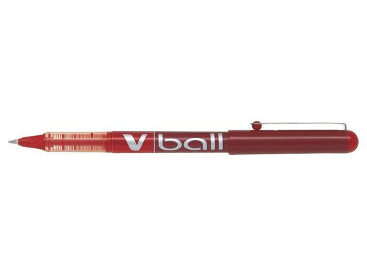 Pilot Boligrafo de tinta liquida V Ball 05 Rollerball - Punta de bola redonda 0.5mm - Trazo 0.3mm - Color Rojo - Cantidad: 12