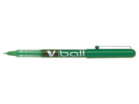 Pilot Boligrafo de Tinta Liquida V Ball 07 Rollerball - Punta de Bola Redonda 0.7mm - Trazo 0.5mm - Color Verde - Cantidad: 12