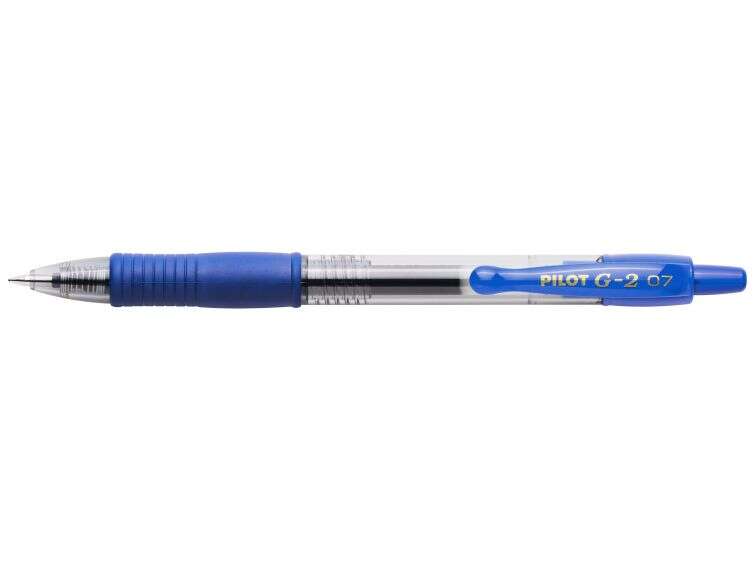 Pilot Boligrafo de Gel G2 Rollerball Retractil - Recargable - Punta de Bola Redonda 0.7mm - Trazo 0.32mm - Grip Ergonomico - Color Azul - Cantidad: 12