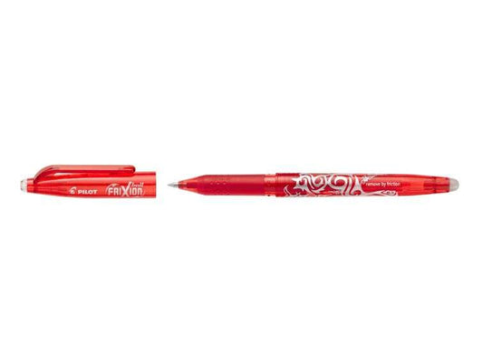 Pilot Frixion Ball Boligrafo de Gel Borrable - Punta de Bola 0.7mm - Trazo 0.4mm - Grip Ergonomico - Color Rojo - Cantidad: 12