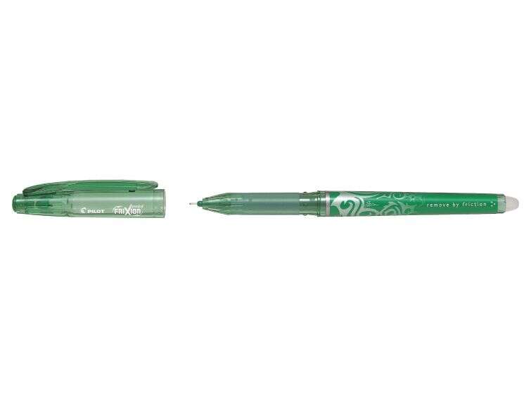 Pilot Frixion Point Boligrafo de Tinta Gel Borrable - Punta de Aguja 0.5mm - Trazo 0.25mm - Grip Ergonomico - Color Verde - Cantidad: 12