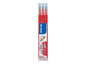 Pilot Pack de 3 Recambios para Frixion Ball / Frixion Clicker - Tinta Gel Borrable - Punta de Bola 0.7mm - Trazo 0.4mm - Color Rojo - Cantidad: 12