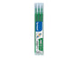 Pilot Pack de 3 Recambios para Frixion Ball / Frixion Clicker - Tinta Gel Borrable - Punta de Bola 0.7mm - Trazo 0.4mm - Color Verde - Cantidad: 12