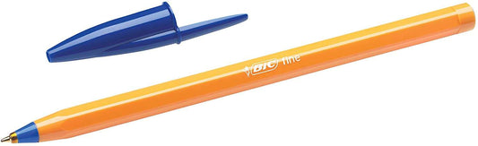 Bic Orange Original Fine Boligrafo de Bola - Punta Redonda de 0.8mm - Trazo de 0.30mm - Tinta con Base de Aceite - Cuerpo Naranja - Color Azul - Cantidad: 20