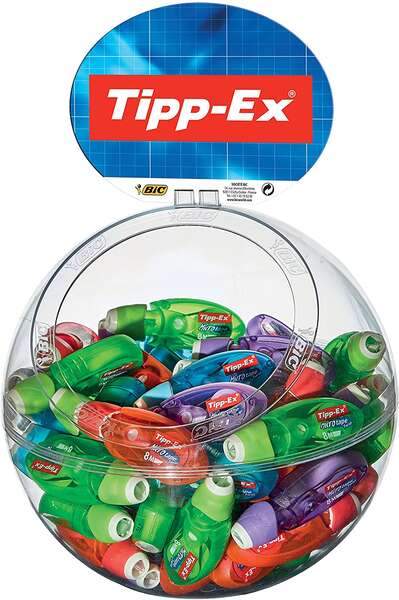 Tipp-Ex Micro Tape Twist Expositor 60 Cintas Correctoras 5.00mm x 8m - Cabezal Rotativo - Escritura Instantanea - 4 Colores