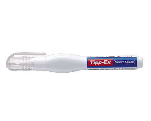 Tipp-Ex Shake'n Squeeze Boligrafo Corrector 8ml - Formula de Secado Rapido - Punta Metalica - Cantidad: 10