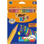 Bic Kids Evolution Stripes Caja de 18 Lapices de Colores surtidos - Fabricados en Resina - Punta Ult