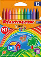 Bic Kids Plastidecor Caja de 12 Lapices de Cera - Extraresistentes - Facil de Sacar Punta - No Mancha