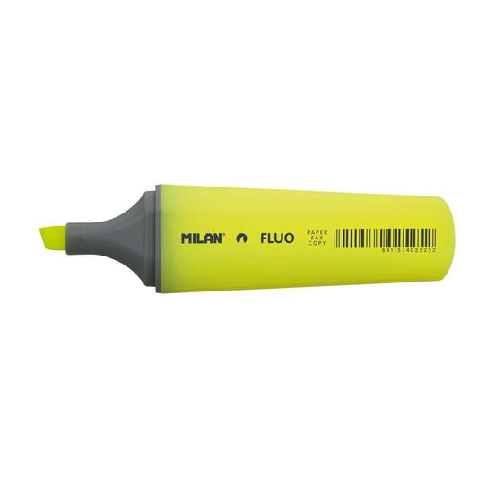 Milan Marcador Fluorescente - Punta Biselada 1 - 4.8mm - Color Amarillo - Cantidad: 12