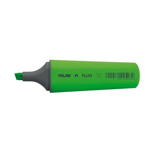 Milan Marcador Fluorescente - Punta Biselada 1 - 4.8mm - Color Verde - Cantidad: 12
