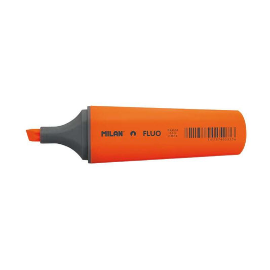 Milan Marcador Fluorescente - Punta Biselada 1 - 4.8mm - Color Naranja - Cantidad: 12