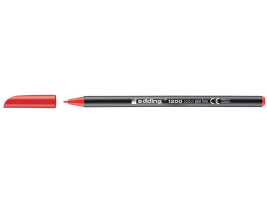Edding 1200 Rotulador - Punta Redonda - Trazo entre 0.5 y 1 mm. - Tinta con Base de Agua - Color Rojo - Cantidad: 10