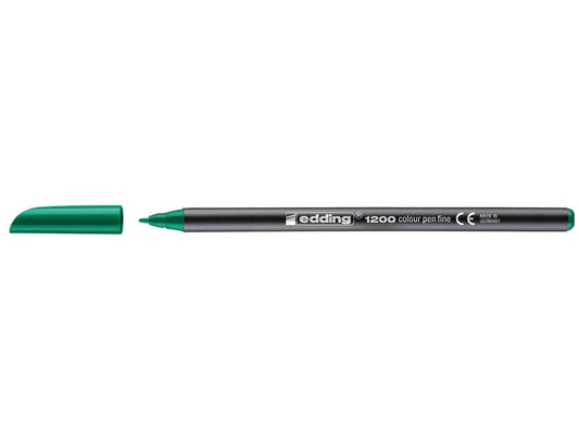 Edding 1200 Rotulador - Punta Redonda - Trazo entre 0.5  y 1 mm. - Tinta con Base de Agua - Color Verde - Cantidad: 10