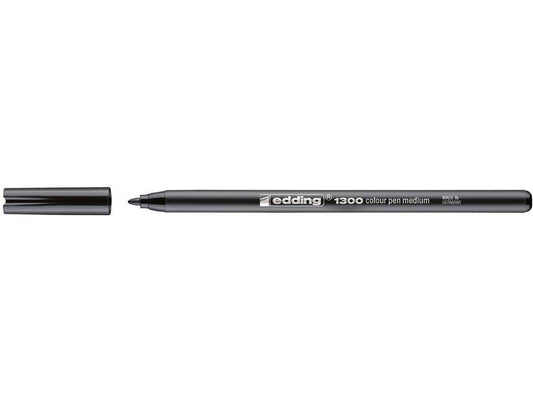 Edding 1300 Rotulador - Punta Redonda - Trazo 2 mm. - Tinta con Base de Agua - Color Negro - Cantidad: 10