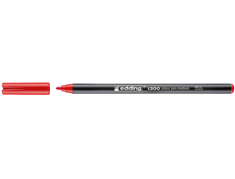 Edding 1300 Rotulador  - Punta Redonda - Trazo 2 mm. - Tinta con Base de Agua - Color Rojo