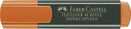 Faber-Castell Rotulador Marcador Fluorescente Textliner 48 - Punta Biselada - Trazo entre 1.2mm y 5mm - Tinta con Base de Agua - Color Naranja - Cantidad: 10