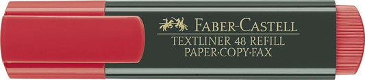 Faber-Castell Rotulador Marcador Fluorescente Textliner 48 - Punta Biselada - Trazo entre 1.2mm y 5mm - Tinta con Base de Agua - Color Rojo - Cantidad: 10