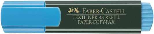 Faber-Castell Rotulador Marcador Fluorescente Textliner 48 - Punta Biselada - Trazo entre 1.2mm y 5mm - Tinta con Base de Agua - Color Azul - Cantidad: 10
