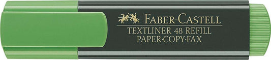 Faber-Castell Rotulador Marcador Fluorescente Textliner 48 - Punta Biselada - Trazo entre 1.2mm y 5mm - Tinta con Base de Agua - Color Verde - Cantidad: 10