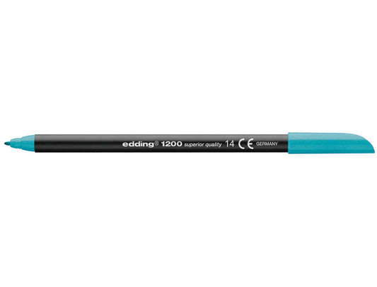 Edding 1200 Rotulador - Punta Redonda - Trazo entre 0.5 y 1 mm. - Tinta con Base de Agua - Color Azul Turquesa - Cantidad: 5