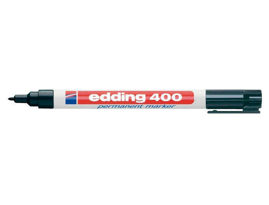 Edding 400 Rotulador Permanente - Punta Redonda - Trazo 1 mm. - Recargable - Secado Rapido - Color Negro - Cantidad: 10