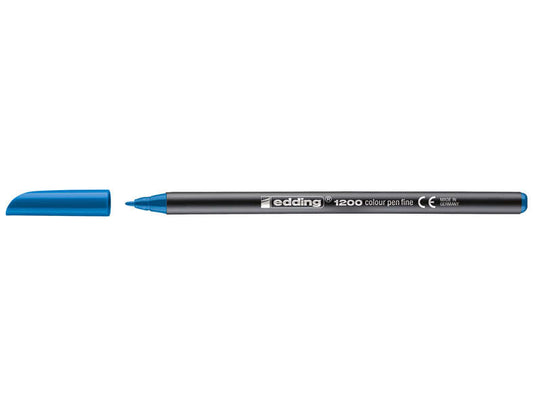Edding 1200 Rotulador - Punta Redonda - Trazo entre 0.5 y 1 mm. - Tinta con Base de Agua - Color Azul Claro - Cantidad: 10