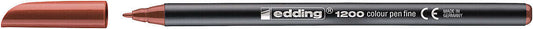 Edding 1200 Rotulador - Punta Redonda - Trazo 1mm - Tinta con Base de Agua - Color Marron - Cantidad: 10