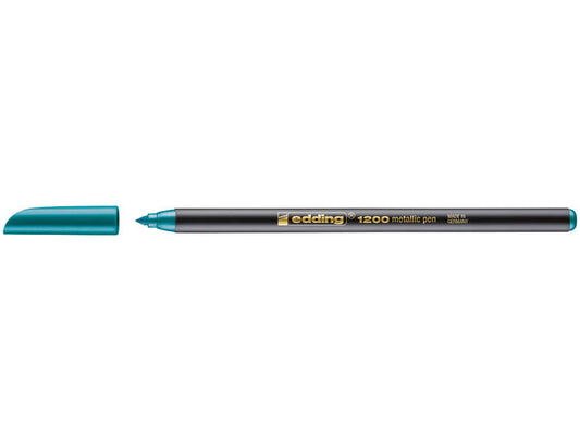 Edding 1200 Rotulador - Punta Redonda - Trazo 1mm - Tinta con Base de Agua - Color Verde Metalizado