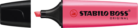 Stabilo Boss 70 Rotulador Marcador Fluorescente - Trazo entre 2 y 5mm - Recargable - Tinta con Base de Agua - Color Rosa Fluorescente - Cantidad: 10