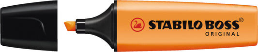 Stabilo Boss 70 Rotulador Marcador Fluorescente - Trazo entre 2 y 5mm - Recargable - Tinta con Base de Agua - Color Naranja Fluorescente - Cantidad: 10